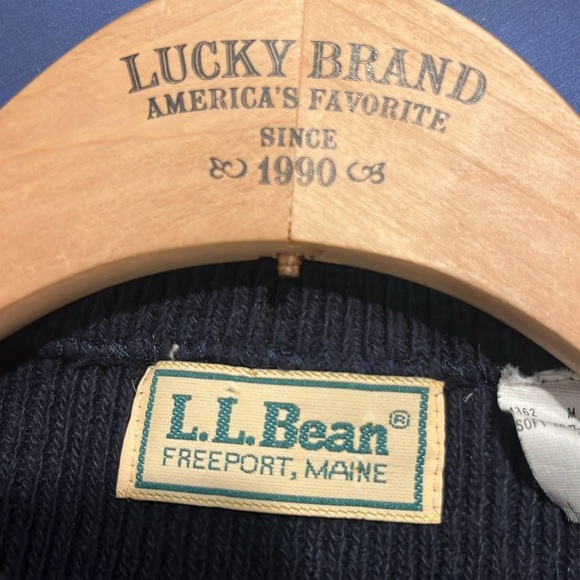 L.L. Bean Navy Soft Spun Cotton Classic Ribbed Sweater,M - Picture 7 of 7